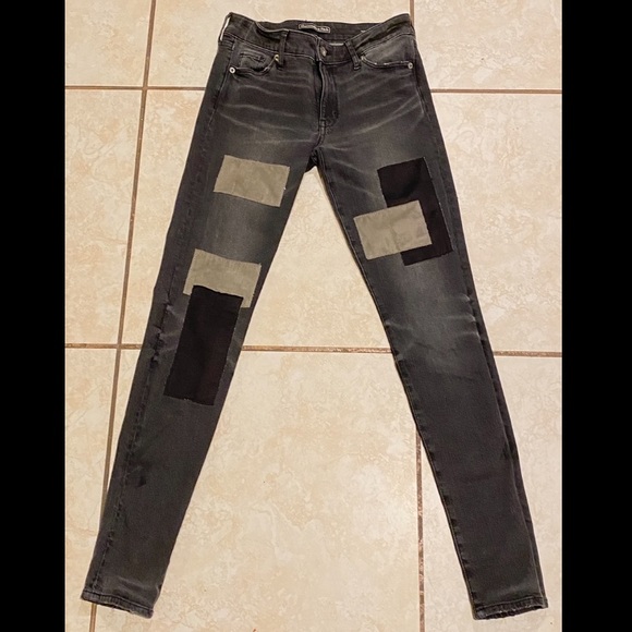 Abercrombie & Fitch Pants - Patched Abercrombie & Fitch Black Skinny Jeans